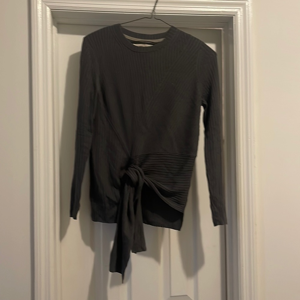 Grey Brochu Walker tie sweater. Size M